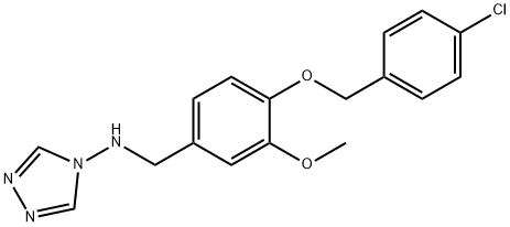 N-{4-[(4-chlorobenzyl)oxy]-3-methoxybenzyl}-N-(4H-1,2,4-triazol-4-yl)amine 구조식 이미지