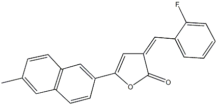 3-(2-fluorobenzylidene)-5-(6-methyl-2-naphthyl)-2(3H)-furanone Structure
