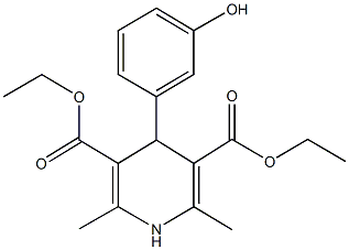 diethyl 4-(3-hydroxyphenyl)-2,6-dimethyl-1,4-dihydro-3,5-pyridinedicarboxylate 구조식 이미지