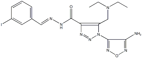 1-(4-amino-1,2,5-oxadiazol-3-yl)-5-[(diethylamino)methyl]-N'-(3-iodobenzylidene)-1H-1,2,3-triazole-4-carbohydrazide 구조식 이미지