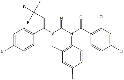 2,4-dichloro-N-[5-(4-chlorophenyl)-4-(trifluoromethyl)-1,3-thiazol-2-yl]-N-(2,4-dimethylphenyl)benzamide 구조식 이미지