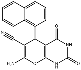 7-amino-5-(1-naphthyl)-2,4-dioxo-1,3,4,5-tetrahydro-2H-pyrano[2,3-d]pyrimidine-6-carbonitrile 구조식 이미지