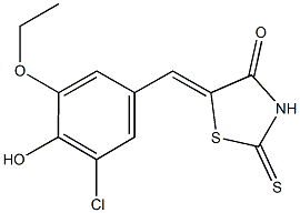 5-(3-chloro-5-ethoxy-4-hydroxybenzylidene)-2-thioxo-1,3-thiazolidin-4-one Structure