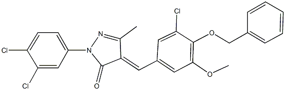 4-[4-(benzyloxy)-3-chloro-5-methoxybenzylidene]-2-(3,4-dichlorophenyl)-5-methyl-2,4-dihydro-3H-pyrazol-3-one Structure