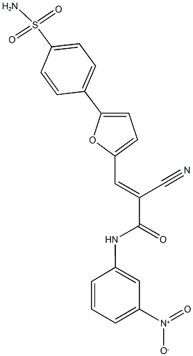 3-{5-[4-(aminosulfonyl)phenyl]-2-furyl}-2-cyano-N-{3-nitrophenyl}acrylamide Structure