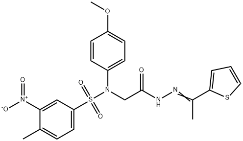 3-nitro-N-(4-methoxyphenyl)-4-methyl-N-(2-oxo-2-{2-[1-(2-thienyl)ethylidene]hydrazino}ethyl)benzenesulfonamide Structure