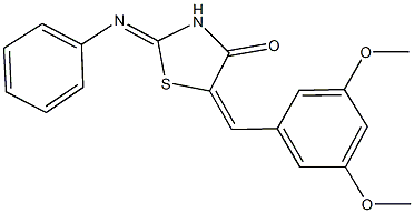 5-(3,5-dimethoxybenzylidene)-2-(phenylimino)-1,3-thiazolidin-4-one Structure