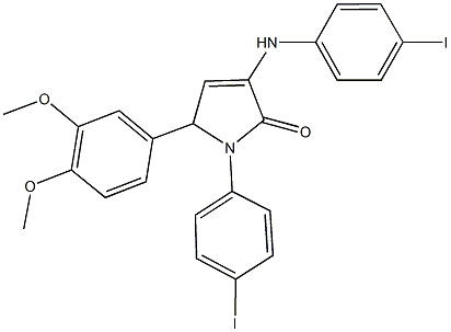 5-(3,4-dimethoxyphenyl)-3-(4-iodoanilino)-1-(4-iodophenyl)-1,5-dihydro-2H-pyrrol-2-one 구조식 이미지