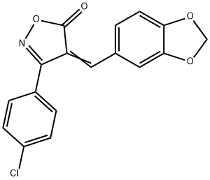 4-(1,3-benzodioxol-5-ylmethylene)-3-(4-chlorophenyl)-5(4H)-isoxazolone Structure