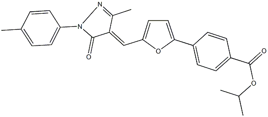 isopropyl 4-(5-{[3-methyl-1-(4-methylphenyl)-5-oxo-1,5-dihydro-4H-pyrazol-4-ylidene]methyl}-2-furyl)benzoate Structure