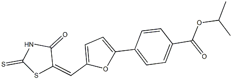 isopropyl 4-{5-[(4-oxo-2-thioxo-1,3-thiazolidin-5-ylidene)methyl]-2-furyl}benzoate Structure