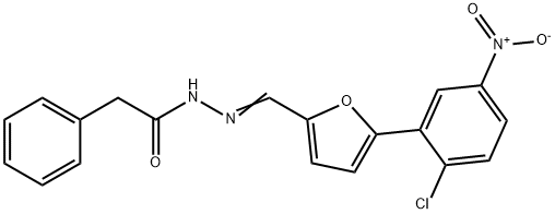 N'-[(5-{2-chloro-5-nitrophenyl}-2-furyl)methylene]-2-phenylacetohydrazide 구조식 이미지