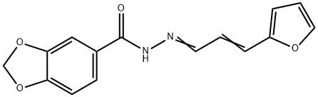 N'-[3-(2-furyl)-2-propenylidene]-1,3-benzodioxole-5-carbohydrazide 구조식 이미지