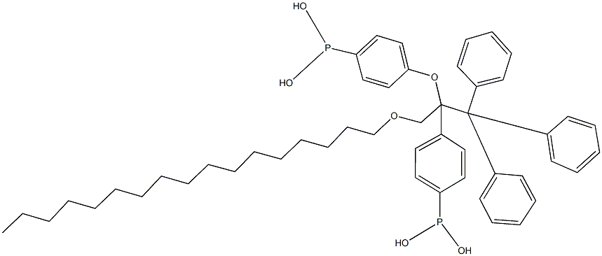 4-{1-[4-(dihydroxyphosphino)phenoxy]-1-[(heptadecyloxy)methyl]-2,2,2-triphenylethyl}phenylphosphonous acid 구조식 이미지