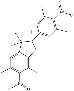 2-(3,5-dimethyl-4-nitrophenyl)-1,1,2,4,6-pentamethyl-5-nitroindane Structure