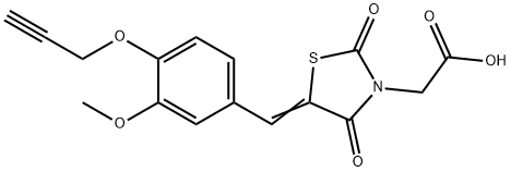 {5-[3-methoxy-4-(2-propynyloxy)benzylidene]-2,4-dioxo-1,3-thiazolidin-3-yl}acetic acid Structure