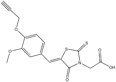 {5-[3-methoxy-4-(2-propynyloxy)benzylidene]-4-oxo-2-thioxo-1,3-thiazolidin-3-yl}acetic acid Structure