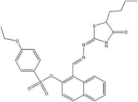 1-[2-(5-butyl-4-oxo-1,3-thiazolidin-2-ylidene)carbohydrazonoyl]-2-naphthyl 4-ethoxybenzenesulfonate 구조식 이미지