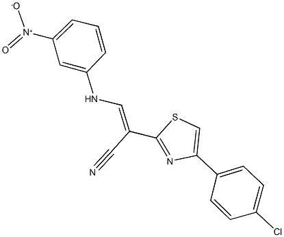 2-[4-(4-chlorophenyl)-1,3-thiazol-2-yl]-3-{3-nitroanilino}acrylonitrile Structure