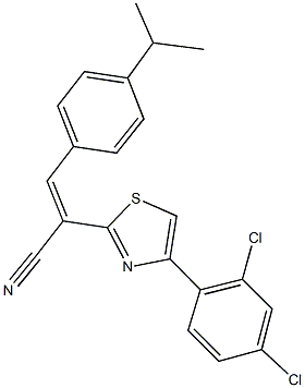 2-[4-(2,4-dichlorophenyl)-1,3-thiazol-2-yl]-3-(4-isopropylphenyl)acrylonitrile Structure