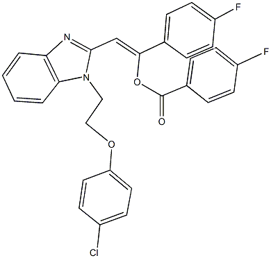 2-{1-[2-(4-chlorophenoxy)ethyl]-1H-benzimidazol-2-yl}-1-(4-fluorophenyl)vinyl 4-fluorobenzoate Structure