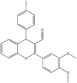 2-(3,4-dimethoxyphenyl)-4-(4-methylphenyl)-4H-chromene-3-carbaldehyde Structure