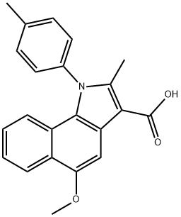 5-methoxy-2-methyl-1-(4-methylphenyl)-1H-benzo[g]indole-3-carboxylic acid Structure