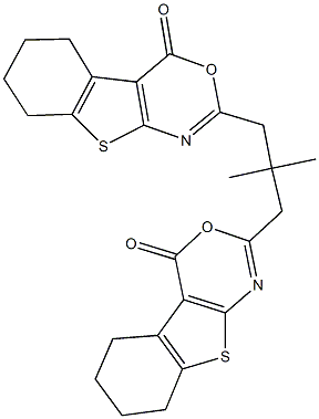 2-[2,2-dimethyl-3-(4-oxo-5,6,7,8-tetrahydro-4H-[1]benzothieno[2,3-d][1,3]oxazin-2-yl)propyl]-5,6,7,8-tetrahydro-4H-[1]benzothieno[2,3-d][1,3]oxazin-4-one Structure