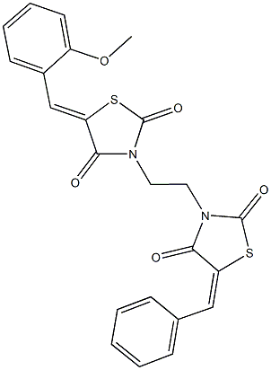 3-[2-(5-benzylidene-2,4-dioxo-1,3-thiazolidin-3-yl)ethyl]-5-(2-methoxybenzylidene)-1,3-thiazolidine-2,4-dione 구조식 이미지