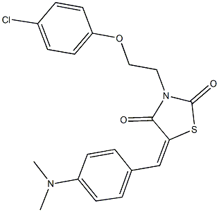 3-[2-(4-chlorophenoxy)ethyl]-5-[4-(dimethylamino)benzylidene]-1,3-thiazolidine-2,4-dione Structure