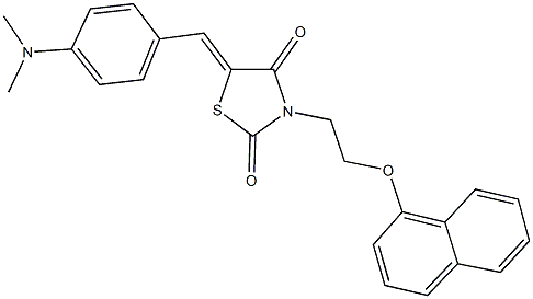 5-[4-(dimethylamino)benzylidene]-3-[2-(1-naphthyloxy)ethyl]-1,3-thiazolidine-2,4-dione 구조식 이미지