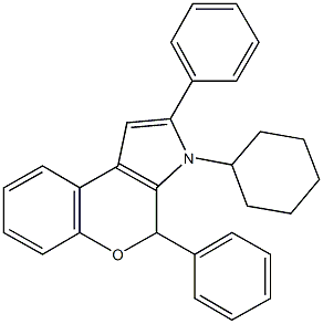 3-cyclohexyl-2,4-diphenyl-3,4-dihydrochromeno[3,4-b]pyrrole 구조식 이미지