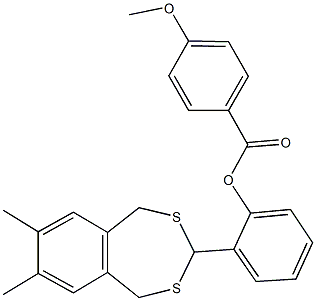 2-(7,8-dimethyl-1,5-dihydro-2,4-benzodithiepin-3-yl)phenyl 4-methoxybenzoate 구조식 이미지
