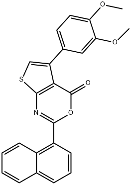 5-(3,4-dimethoxyphenyl)-2-(1-naphthyl)-4H-thieno[2,3-d][1,3]oxazin-4-one 구조식 이미지