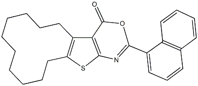 2-(1-naphthyl)-5,6,7,8,9,10,11,12,13,14-decahydro-4H-cyclododeca[4,5]thieno[2,3-d][1,3]oxazin-4-one Structure