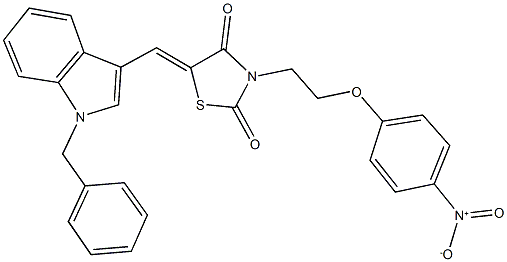 5-[(1-benzyl-1H-indol-3-yl)methylene]-3-(2-{4-nitrophenoxy}ethyl)-1,3-thiazolidine-2,4-dione 구조식 이미지