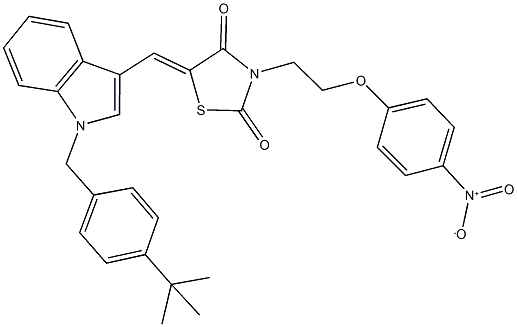 5-{[1-(4-tert-butylbenzyl)-1H-indol-3-yl]methylene}-3-(2-{4-nitrophenoxy}ethyl)-1,3-thiazolidine-2,4-dione Structure