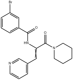 3-bromo-N-[1-(1-piperidinylcarbonyl)-2-(3-pyridinyl)vinyl]benzamide Structure