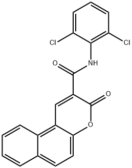 N-(2,6-dichlorophenyl)-3-oxo-3H-benzo[f]chromene-2-carboxamide 구조식 이미지