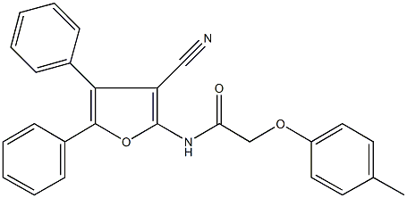 N-(3-cyano-4,5-diphenyl-2-furyl)-2-(4-methylphenoxy)acetamide Structure