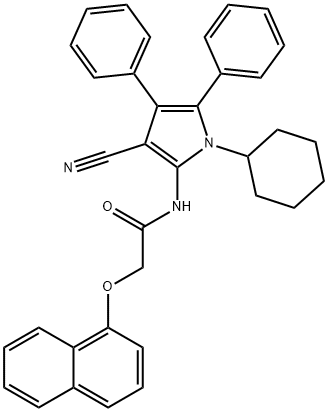 N-(3-cyano-1-cyclohexyl-4,5-diphenyl-1H-pyrrol-2-yl)-2-(1-naphthyloxy)acetamide Structure