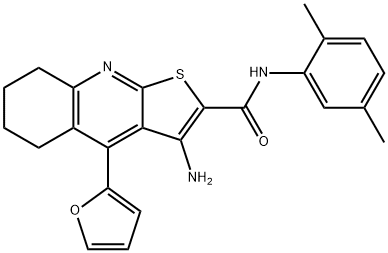 3-amino-N-(2,5-dimethylphenyl)-4-(2-furyl)-5,6,7,8-tetrahydrothieno[2,3-b]quinoline-2-carboxamide 구조식 이미지