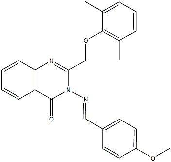 2-[(2,6-dimethylphenoxy)methyl]-3-[(4-methoxybenzylidene)amino]-4(3H)-quinazolinone Structure