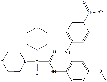 N'-{4-nitrophenyl}-N-(4-methoxyphenyl)di(4-morpholinyl)phosphinecarbohydrazonamide oxide 구조식 이미지