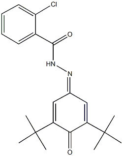 2-chloro-N'-(3,5-ditert-butyl-4-oxo-2,5-cyclohexadien-1-ylidene)benzohydrazide 구조식 이미지