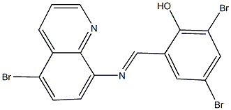 2,4-dibromo-6-{[(5-bromo-8-quinolinyl)imino]methyl}phenol Structure