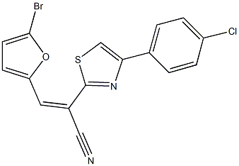 3-(5-bromo-2-furyl)-2-[4-(4-chlorophenyl)-1,3-thiazol-2-yl]acrylonitrile Structure