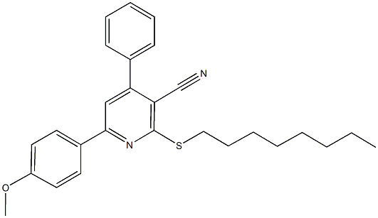 6-(4-methoxyphenyl)-2-(octylsulfanyl)-4-phenylnicotinonitrile 구조식 이미지