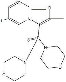 3-[di(4-morpholinyl)phosphorothioyl]-6-iodo-2-methylimidazo[1,2-a]pyridine Structure