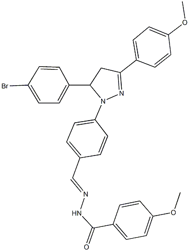 N'-{4-[5-(4-bromophenyl)-3-(4-methoxyphenyl)-4,5-dihydro-1H-pyrazol-1-yl]benzylidene}-4-methoxybenzohydrazide Structure